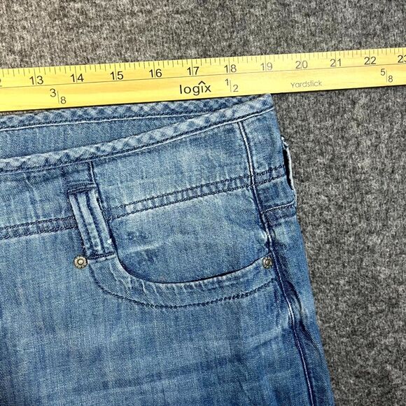 NYDJ Jeans Women's 12 Blue Wide Leg Stretch Denim Lift Tuck Technology Flare 70s - Picture 6 of 10